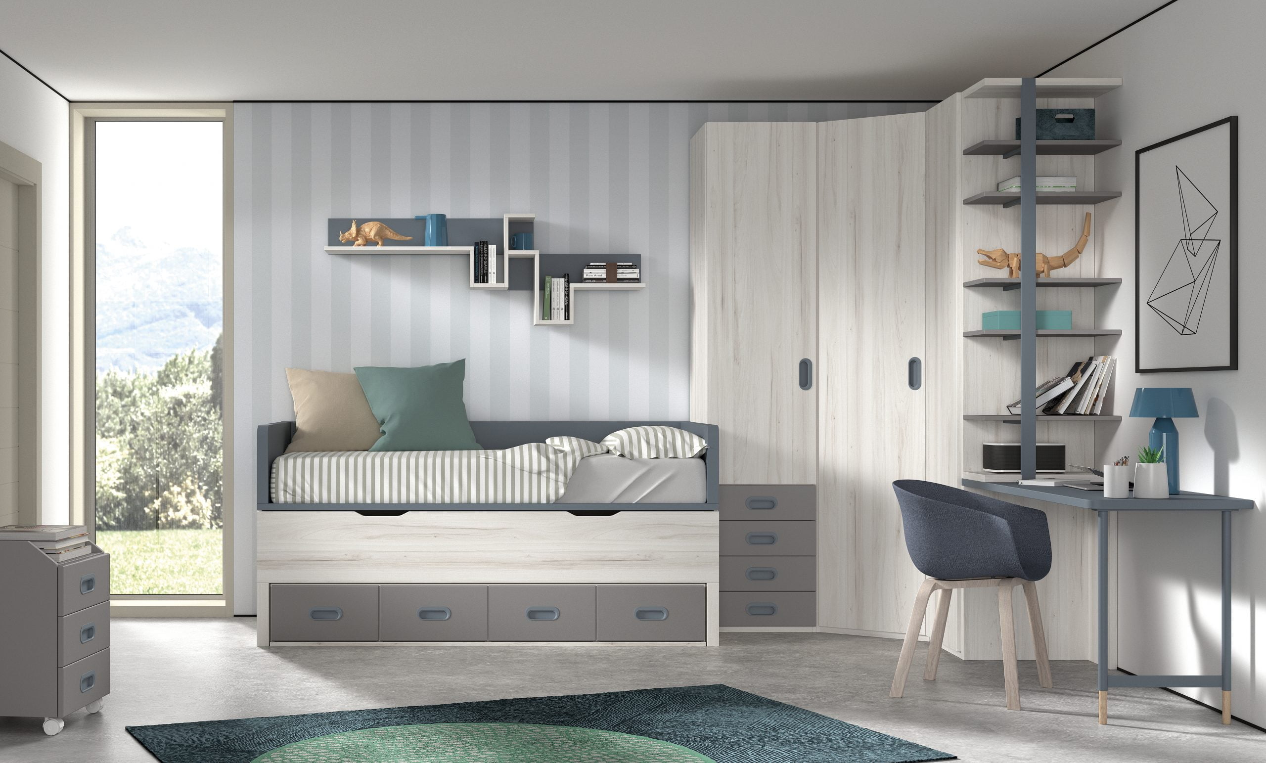 espejo Nueve cama Habitaciones juveniles Asturias - Muebles Balbin - Dormitorios